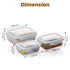 Elite Glass Container, 3 pcs Set - 370, 640,1040 ml